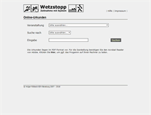 Tablet Screenshot of onlineurkunde.wetzstopp.de